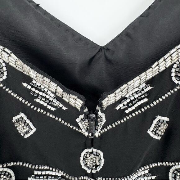 Vintage Y2K 90's Silk Whimsigoth Dark Romantic Hi-Lo Beaded Formal Dress Size 10 - Picture 10 of 10